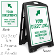 Add Instructions with Arrow Custom Sidewalk Sign