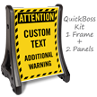 Attention Add Text and Warning Custom Sidewalk Sign