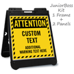 Attention Add Text and Warning Custom Sidewalk Sign