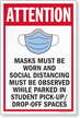 Attention Muat Wear Mask and Social Distance in Student Pick Up Drop Off Panel