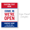 Come In We Are Open BigBoss Portable Custom Sidewalk Sign