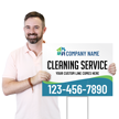 Custom Horizontal Cleaning Service Add Name Text Number