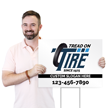 Custom Horizontal Tire Service Add Slogan Contact Number
