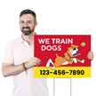 Custom Horizontal We Train Dogs Add Your Contact Number