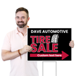 Custom Tire Sale Yard Sign Add Name And Text With Arrow