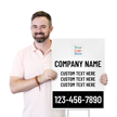 Custom Vertical Company Logo Name Text Number Color