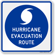 Hurricane Evacuation Route Sign