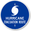 Hurricane Evacuation Route Sign