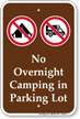 No Overnight Camping Campground Sign