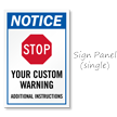 Notice Stop Add Warning and Instructions Custom Sidewalk Sign