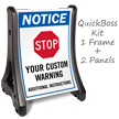 Notice Stop Add Warning and Instructions Custom Sidewalk Sign