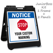 Notice Stop Add Warning and Instructions Custom Sidewalk Sign