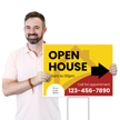 Open House Custom Yard Sign Add Timings Number Logo