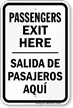 Passengers Exit Here Bilingual Drop Off Sign