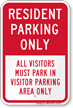 Resident Parking Only Sign