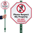 Respect My Property Do Not Trespass LawnBoss Sign