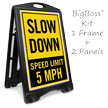 Slow Down Speed Limit 5 MPH Portable Custom Sidewalk Sign