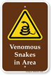 Venomous Snakes In Area Campground Sign