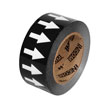 Black Background with White Arrows Pipe Marker Tape