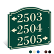 PermaCarve Sign Heritage Address Plaque   Three Line Four Numbers and Arrow