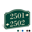 PermaCarve Sign Heritage Address Plaque   Two Line Four Numbers and Arrow
