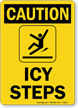 Caution Icy Steps Sign