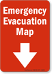 Emergency Evacuation Map With Arrow Sign
