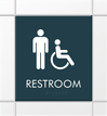 Restroom Sign with Male & Handicap Accessible Symbol