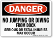 No Jumping Diving From Dock Danger Sign