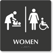 Women TactileTouch Braille Restroom Sign