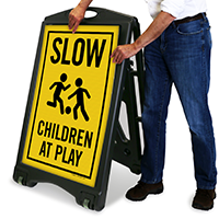 Slow Children At Play A-Frame Portable Sidewalk Sign