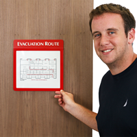 Glow-in-the-dark Evacuation Map Sign Holder