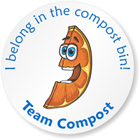 Clementine Orange Team Compost Sticker