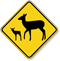 Deer with Fawn Crossing Sign