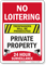 No Loitering Trespassers Prosecuted Surveillance Sign