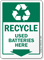 Recycle Used Batteries Here Sign